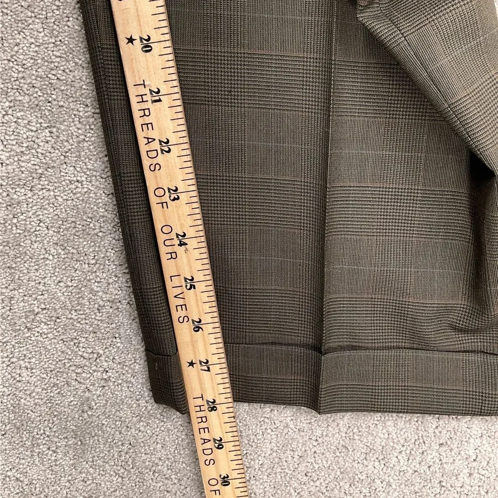Jos. A‎ Bank Suit Men 43R 36W 28L Brown Plaid Wool Classic Fit Career Wool 2pc
